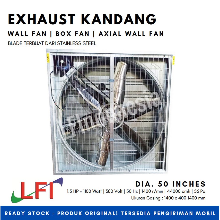 Kipas kandang 50 Inch / axial blower 50", 380V / shutter fan