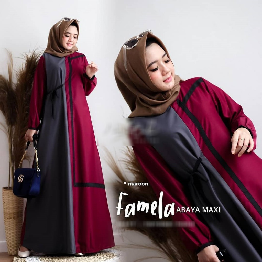 Gamis Super Jumbo Famela Maxi S M L XL XXL XXXL 4L LD UP TO 140