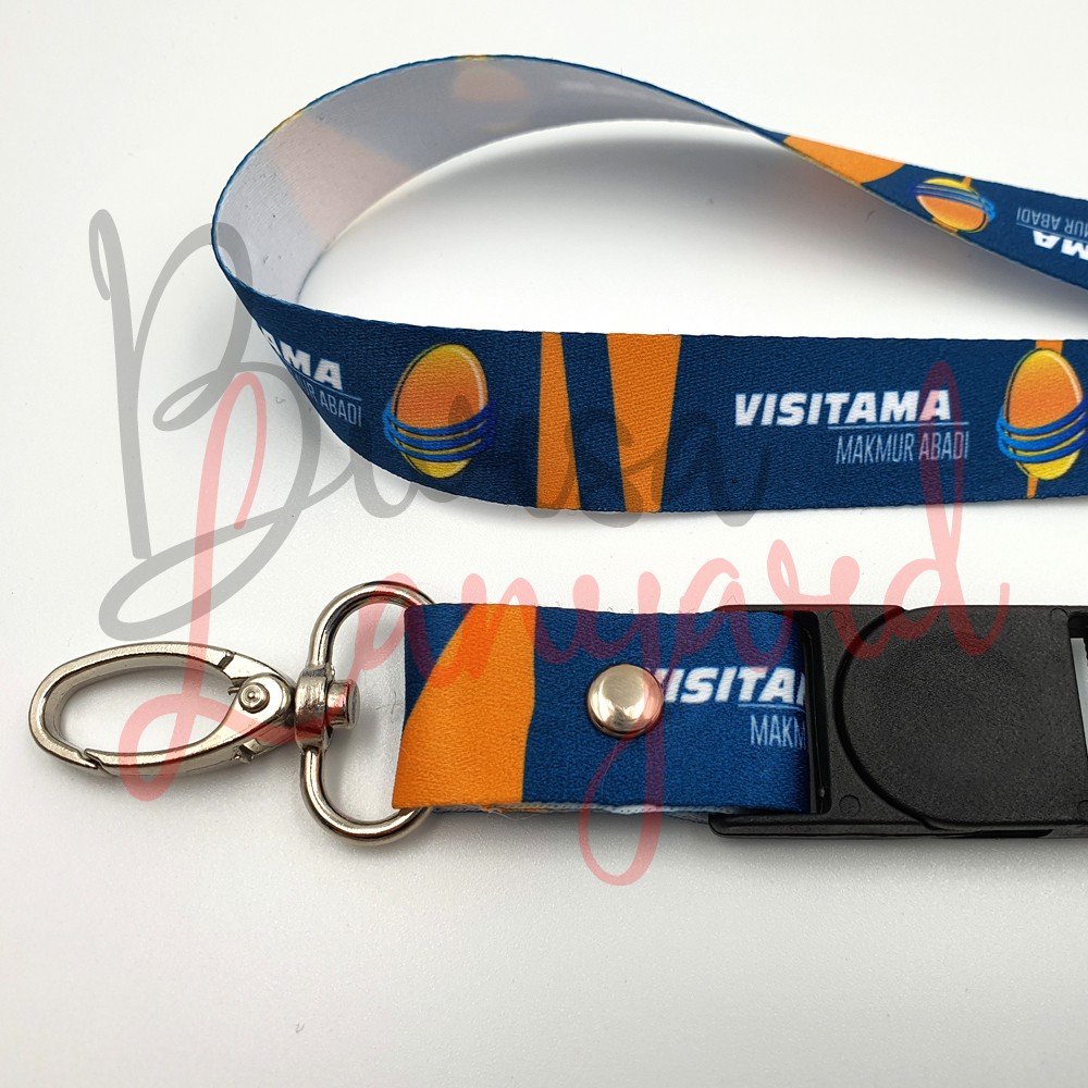 

LANYARD CUSTOM DIGITAL PRINT 1 Sisi 2 Cm | Tali / Gantungan ID CARD / Accesories Kantor Kait Oval