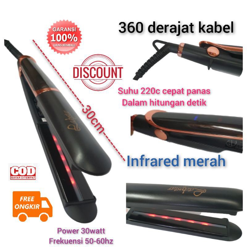 Catokan Rambut Ladystar 2in1 murah curly lurus kriting infrared Salon Terlaris Hair straightener