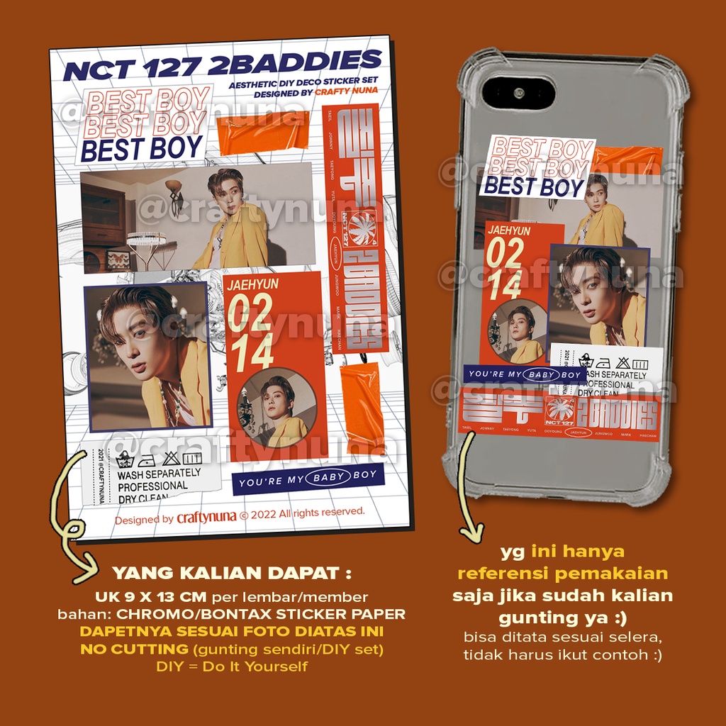 NCT 127 2BADDIES DIY STICKER SET AESTHETIC deco case hp casing kpop dream stiker 2 baddies