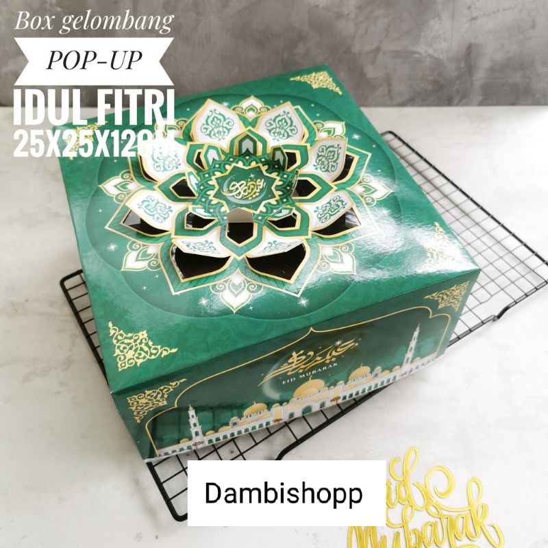 BOX KUE LEBARAN IDUL FITRI - GELOMBANG 25x25x12 cm