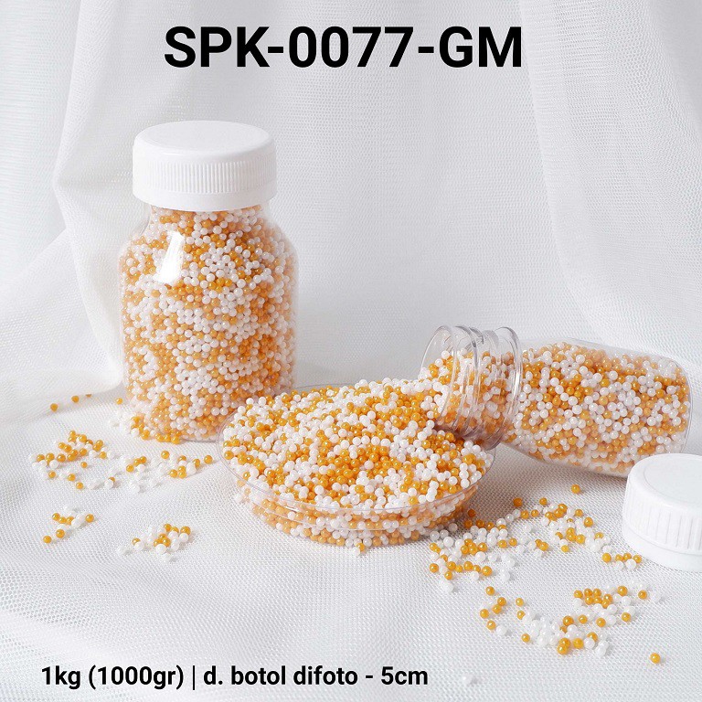 

SPK-0077-GM Sprinkles sprinkle sprinkel 1kg 1 kg mutiara emas putih yamama baking grosir murah sprinkles cake dekorasi mutiara trimit decoration story sprinklestory sprinklesstory sprinkle story yamama baking
