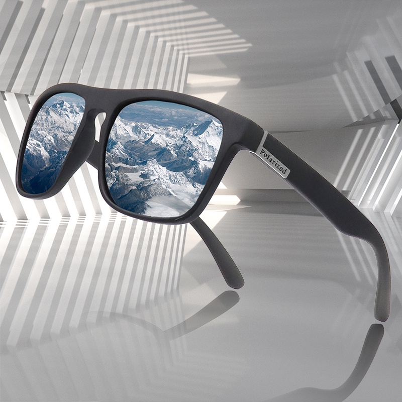 Kacamata Hitam Polarized Uv400 Bentuk Kotak Untuk Pria Dan Wanita Mengemudi