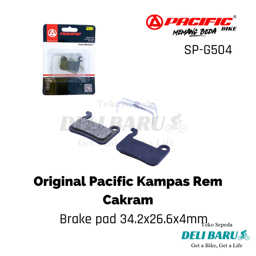 Kampas rem pacific 504 sepeda MTB model segi untuk cakram Shimano