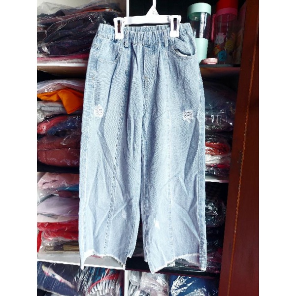 celana jeans riped blue ice