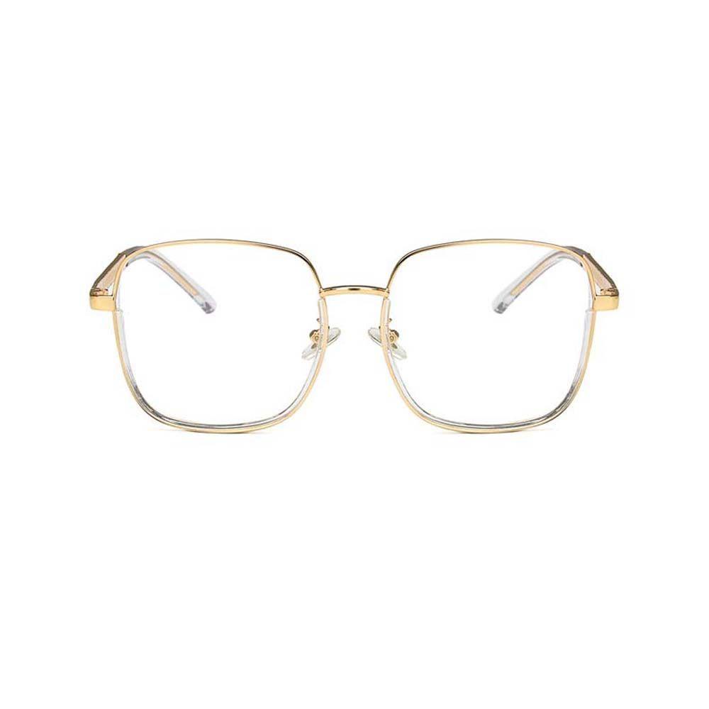 Mxbeauty Kacamata Anti Radiasi Elegan Fashion Komputer Eyewear Warna Emas Hitam Lensa Bening Kacamata Wanita