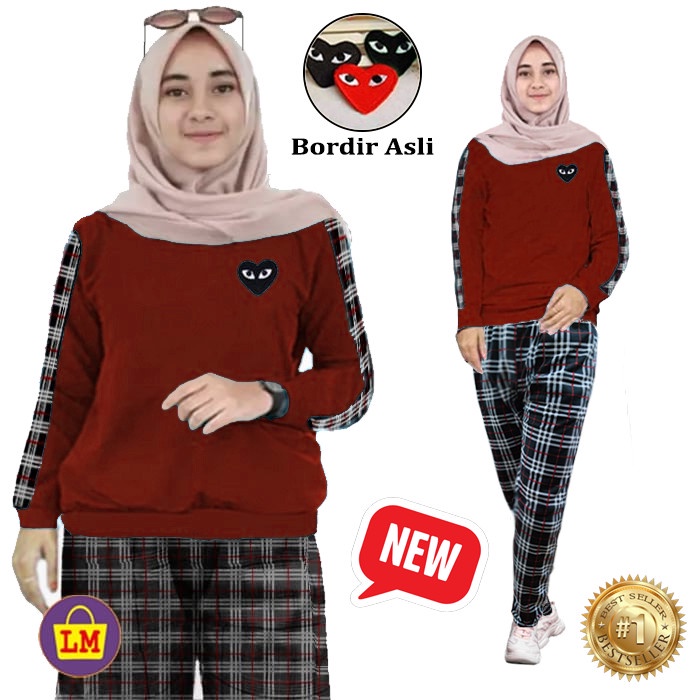 setelan BAJU SENAM WANITA Trening panjang Senam perempuan Sport Trin LM 10664 Setelan Baju Olahraga 