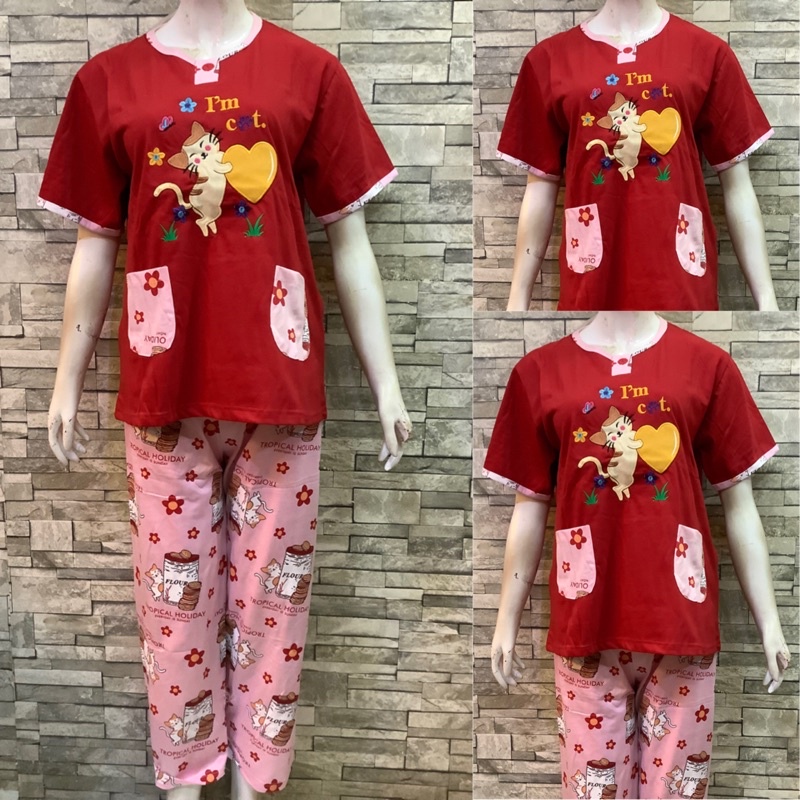 DAILILAN CP STANDAR | BAJU TIDUR | PIYAMA | COD-Im Cat Polos Merah