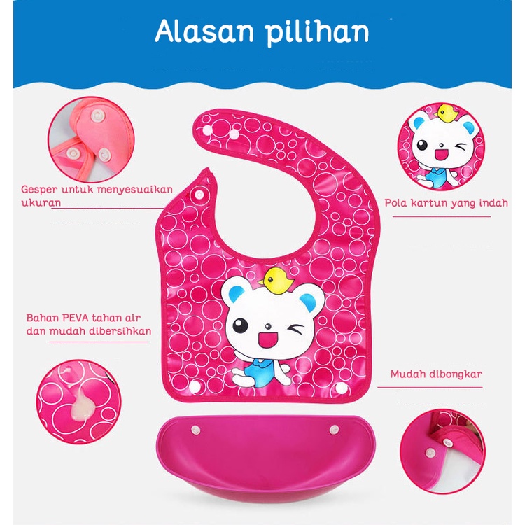 Celemek bayi/Bib/Celemek makan bayi/SLABBER SILIKON PLASTIK/EVA bayi bib/Celemek bayi waterproof L2