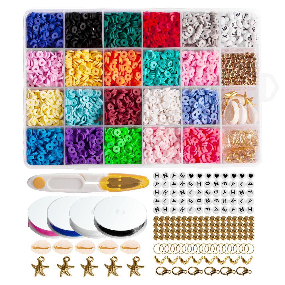 NEEDWAY Jewelry Making Kit Masa Kini Beads Set Jewelry Making Finding Women Beads Set Shell Beads Set Letter Beads Earrings Beads Set Untuk Cewek Beads Set Kalung Beads Bola