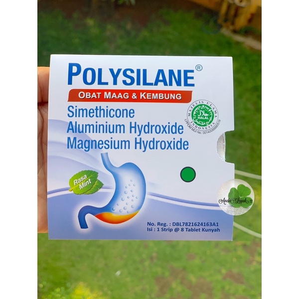 Polysilane Obat Maag Kembung Asam Lambung STRIP Tablet Kunyah