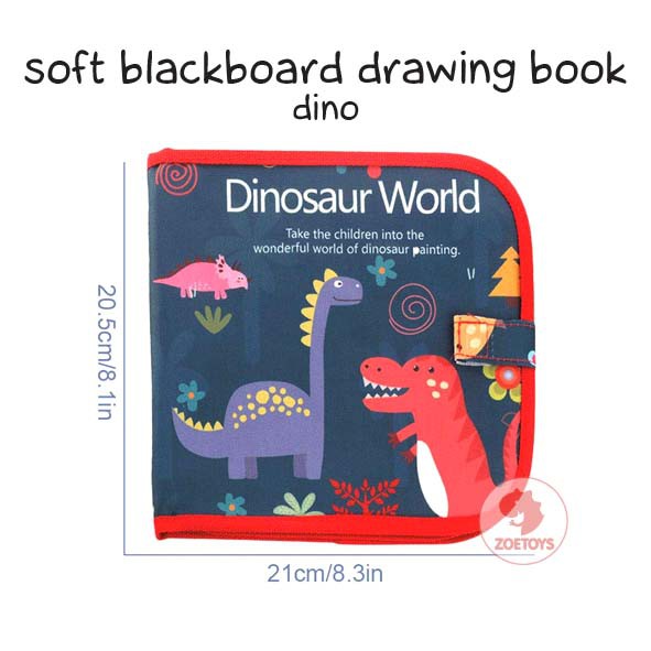 Zoetoys Soft Blackboard Drawing Book 12 pen | Buku Papan Tulis Anak Bisa Dihapus | Erasable Book