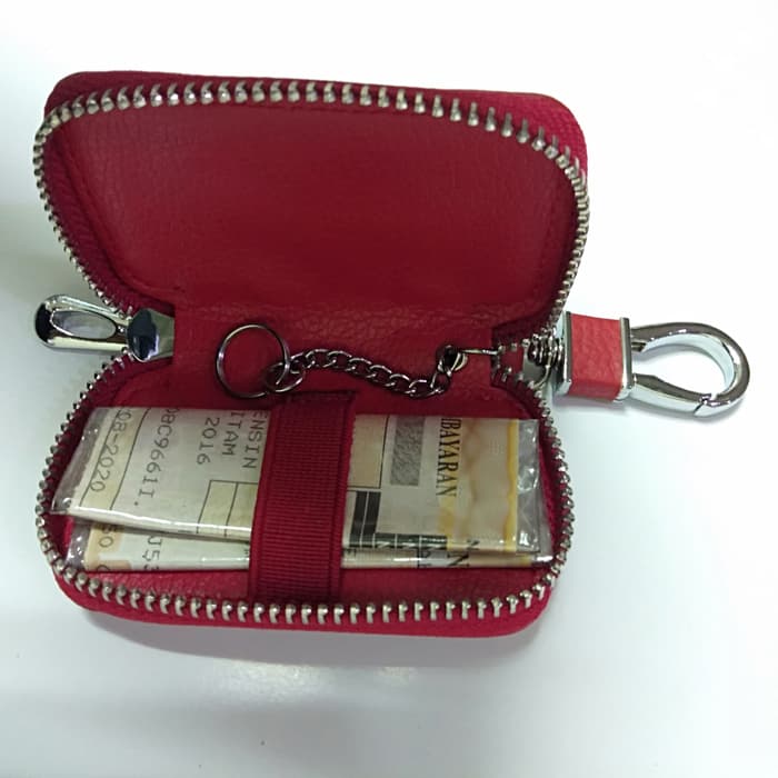 Dompet Stnk SIM  plus gantungan REMOTE kunci logo mazda merah+karet UNIVERSAL