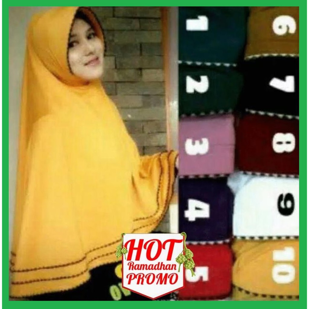 ✅ Hijab Bergo Gotik Overdex Jumbo Syar'i Gothic Overdeck Khimar Instan Jilbab Kerudung Hitam Mustard