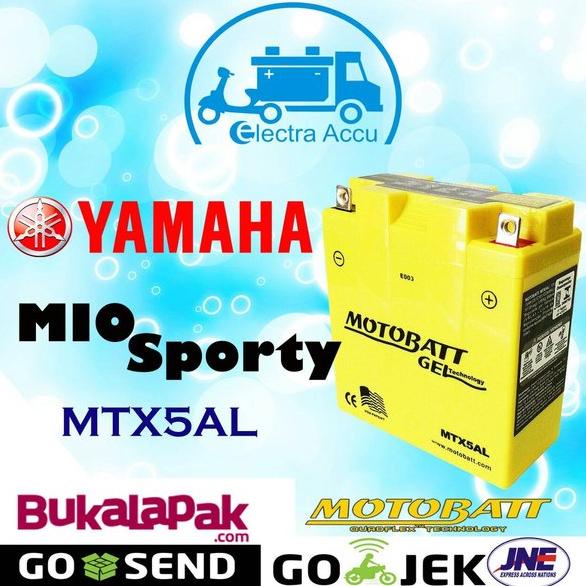 Aki Motor Yamaha Mio Sporty Motobatt MTX5AL Aki Kering