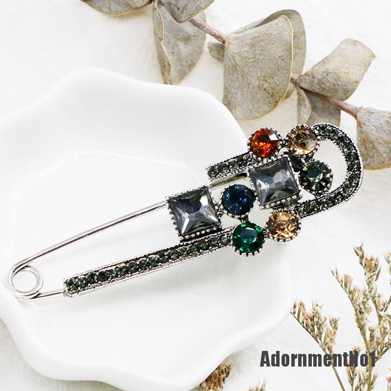 (Adornmentno1) Bros / Pin Gaya Vintage Aksen Kristal Untuk Aksesoris Pakaian Wanita