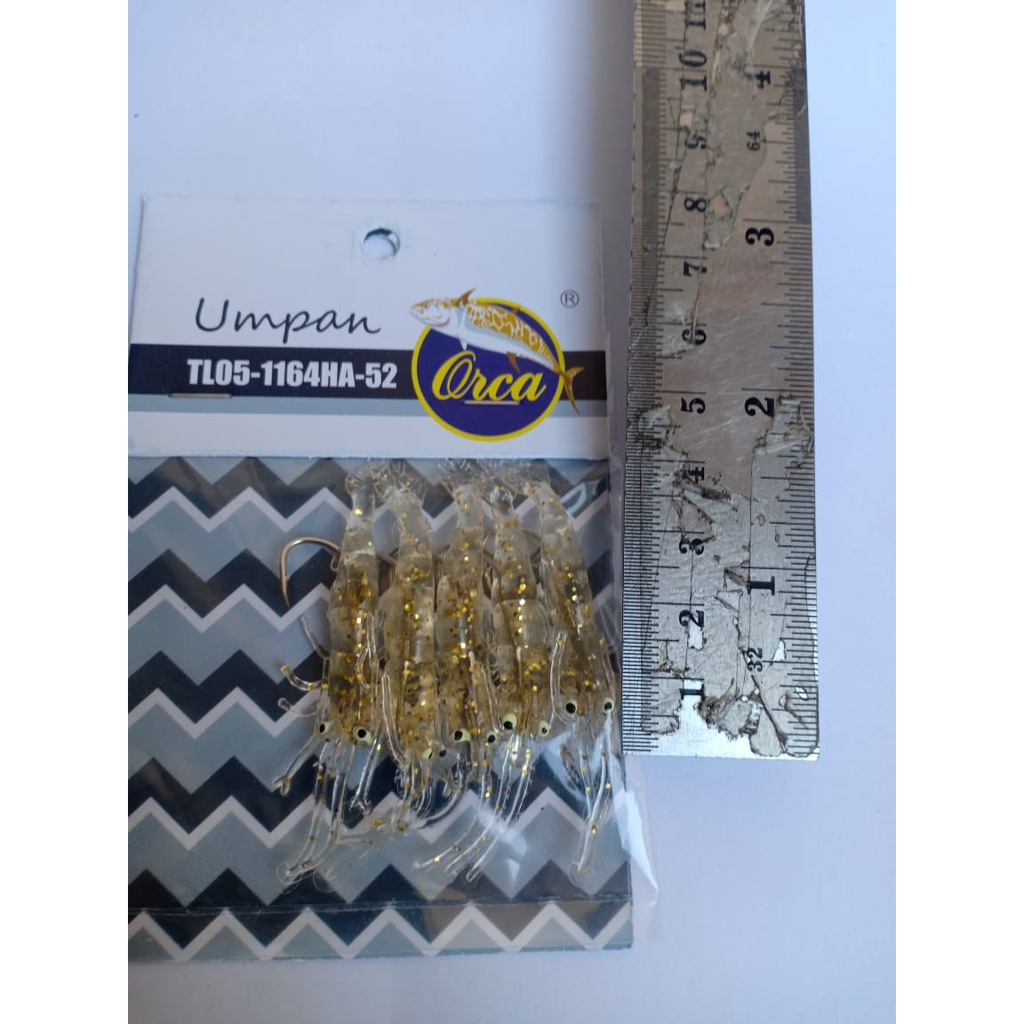 Umpan Pancing Softlure Udang Orca 40mm Gilter Gold Omah Pancing Shop