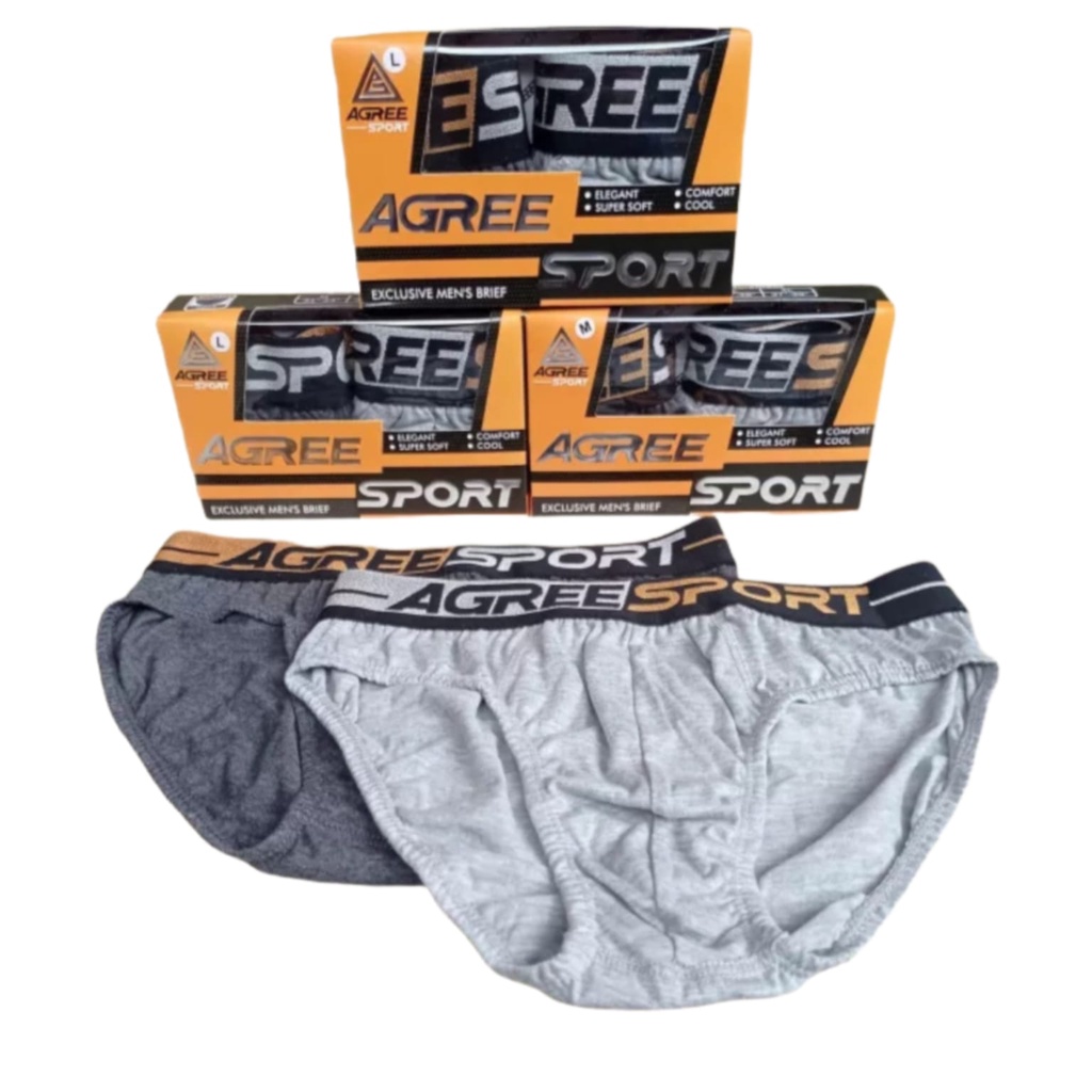2 Pcs Celana Dalam Pria Dewasa Agree Sport 2321 SNI - Celana Dalam Agree Sport Kemasan Kotak