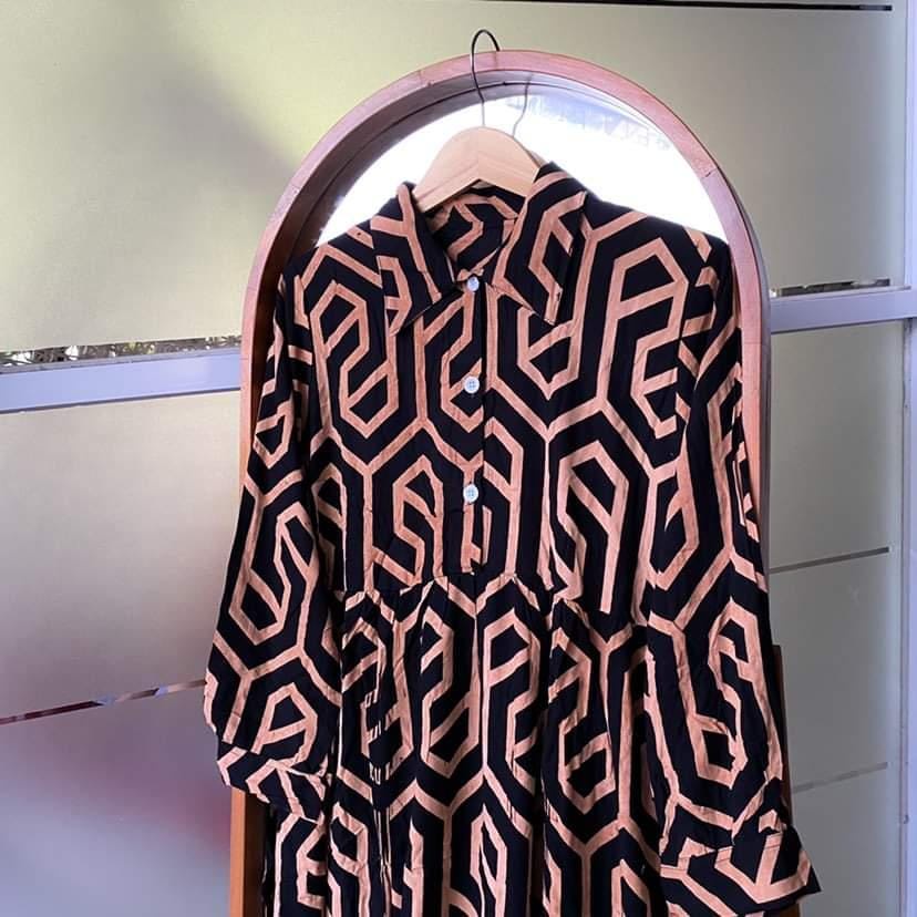 Orimoza Maxi Dress Wanita Rayon Crinkle Busui-MIDI ZAYRA BLACK