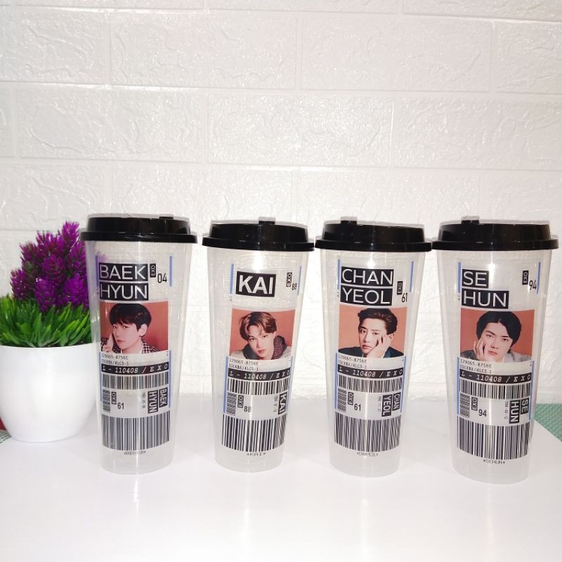 [ MHN BACA DESKRIPSI PRODUK ] Reusable Cup Exo Member Barcode dan THE BOX Chanyeol