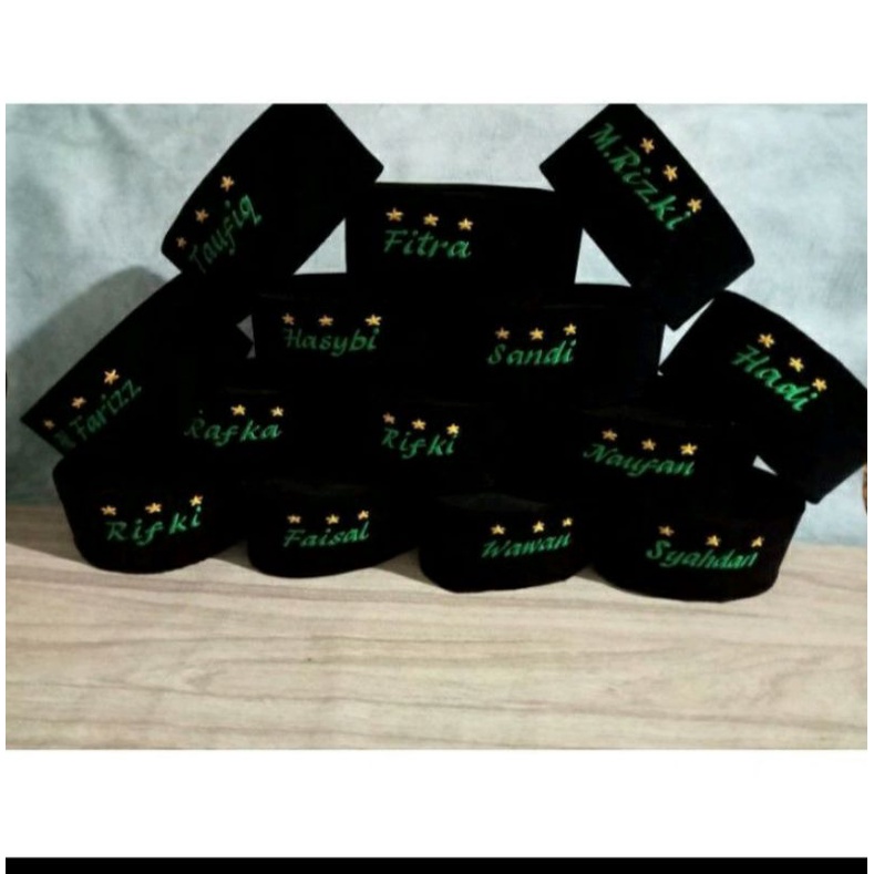 Peci nama bordir /kopiah bordir nama