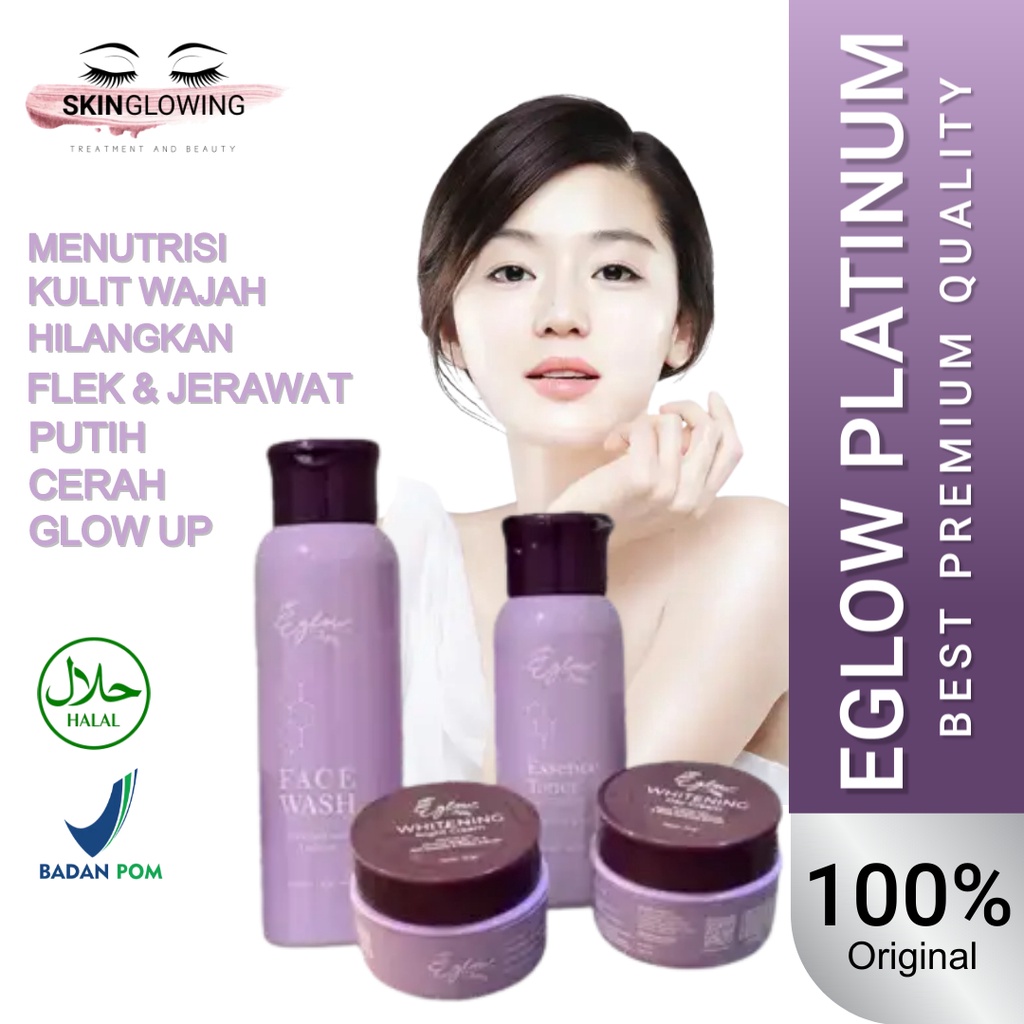 Scincare Wajah Paket Skincare Eglow Platinum Bpom E Glow Paket Perawatan Kecantikan Acne Whitening B