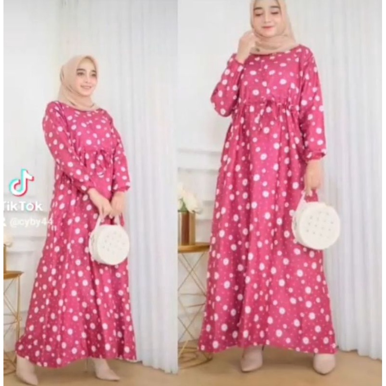 FATHIYA GAMIS RAYON VISCOSE  MOTIF BUSUI//LONG DRES WANITA