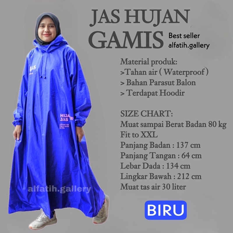 JAS HUJAN GAMIS HIJAS | JAS HUJAN WANITA HIJABER