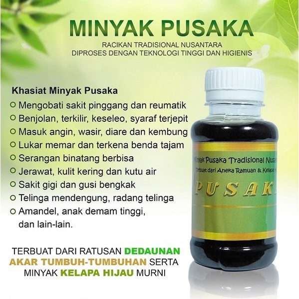 Minyak Urut Pusaka Karo - Terbuat Minyak Kelapa Hijau Ratusan Dedaunan dan Akar Tumbuhan