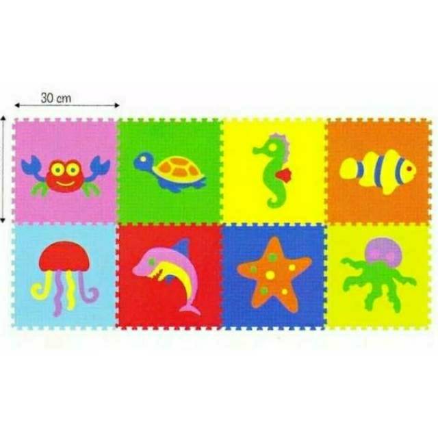 Matras Puzzle Evamat Karpet/Alas Lantai-Gambar Hewan Laut