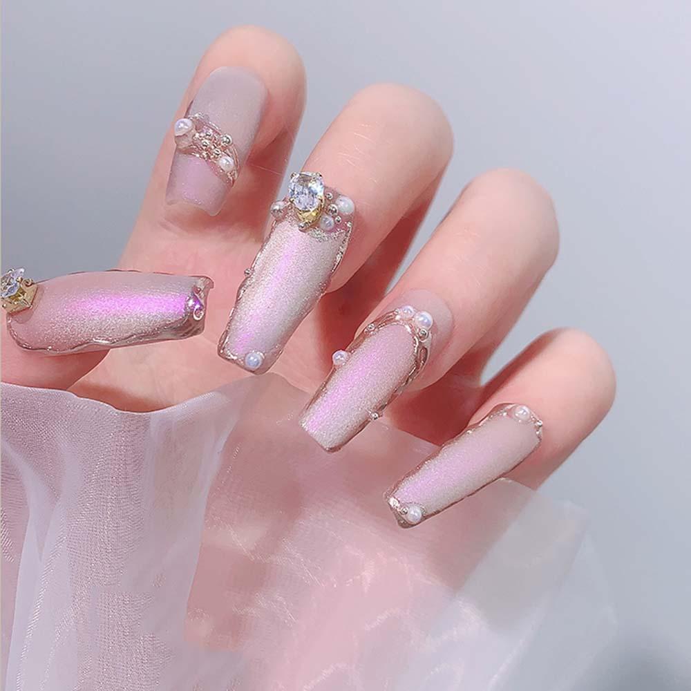 AUGUSTINA Augustina Nail Art Zirkon Perhiasan Pesona Berlian Datar Super Flash Perak Cakar DIY Ornamen