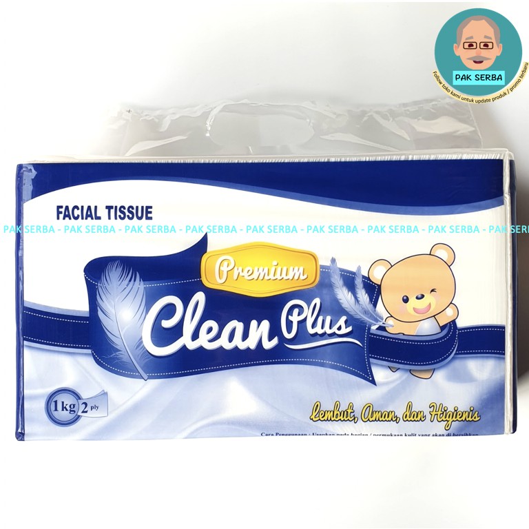 Clean Plus Premium Facial Tissue 1kg / Tisu Wajah / 1000gr Clean Plus 1 kg