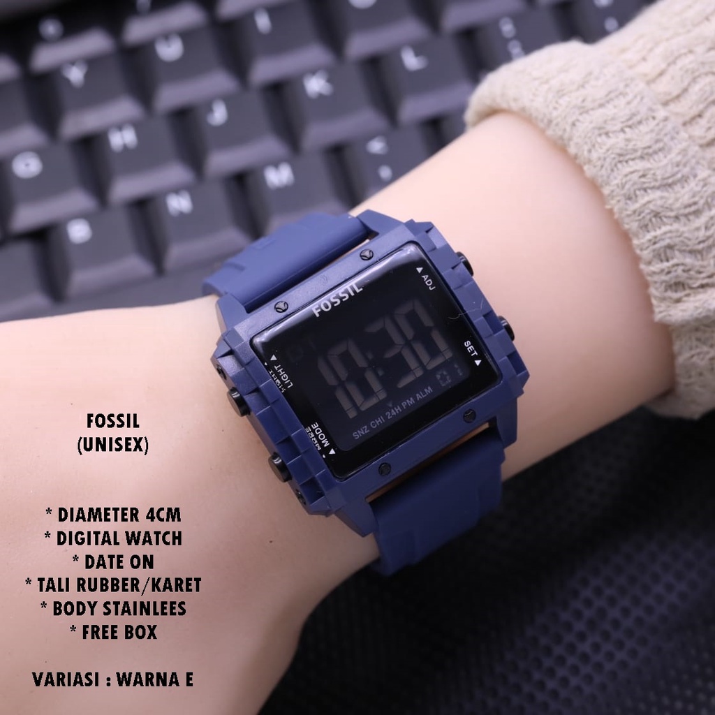 (BISA COD) JAM TANGAN UNISEX FASHION TALI RUBBER BODY SEGI TANGGAL AKTIF