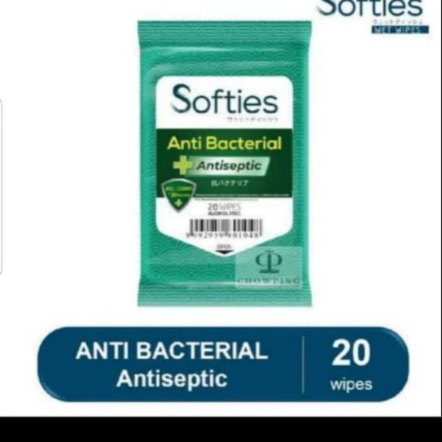 Softies Wet Wipes Antibacterial 20s
