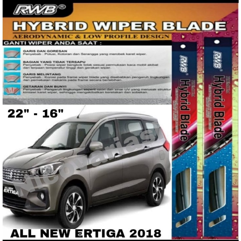Wiper Ertiga 2018 Hybrid Blade RWB Pembersih Kaca Mobil Wiper Depan