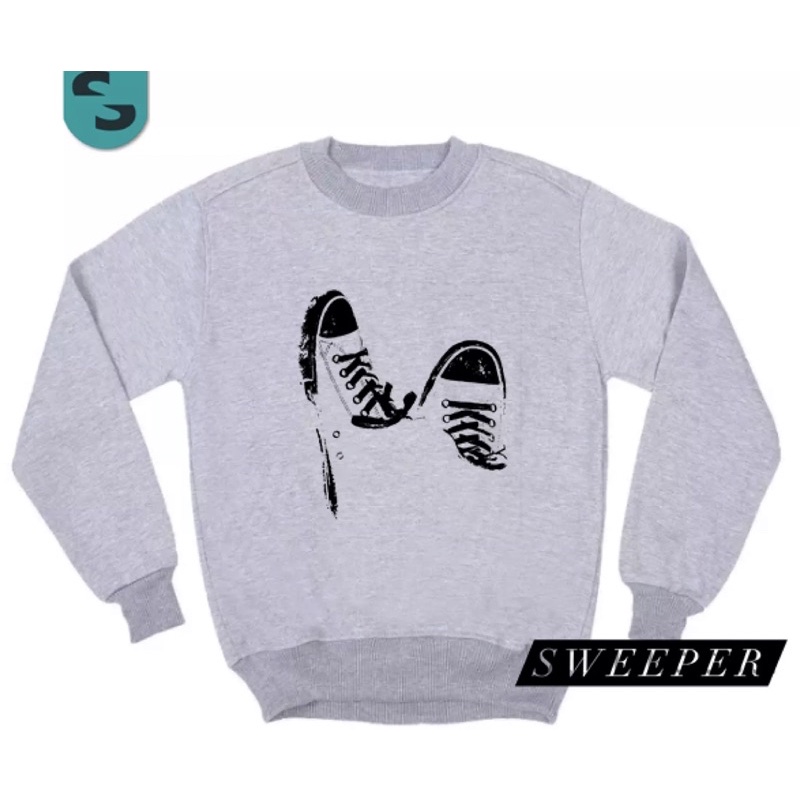 SWEEPER - SWEATER MOTIP SEPATU M - XL (SABLON) (PRIA DAN WANITA)