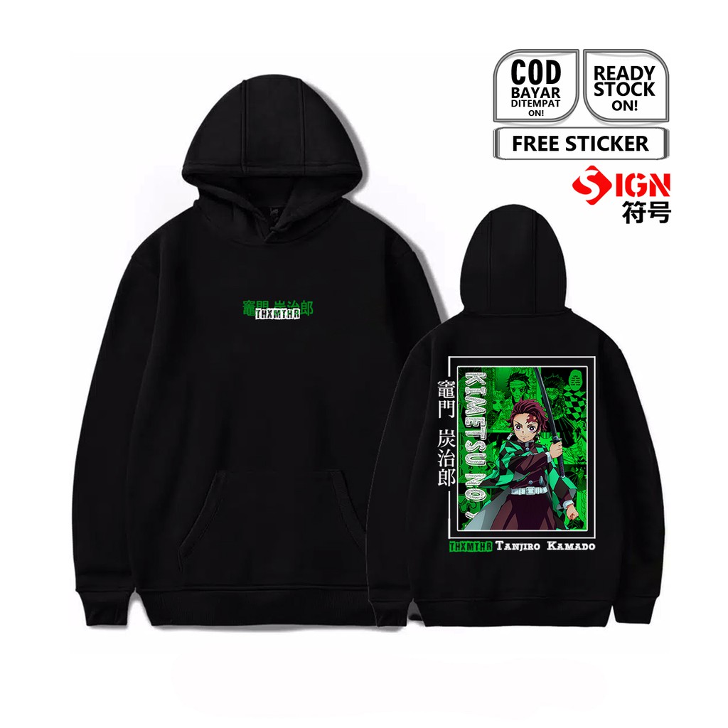 HOODIE TANJIRO KAMADO KIMETSU NO YAIBA KYODAI NO KIZUNA ANIME MANGA  BAJU JEPANG NEZUKO KAMADO SIGN