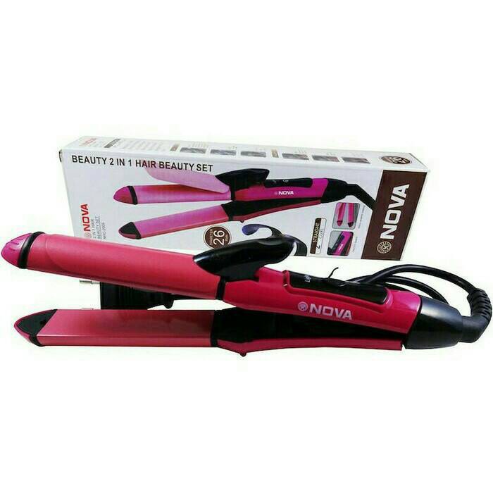Catokan Catok Rambut 2 in 1 NOVA (Meluruskan &amp; Mengkeriting Rambut) 2in1