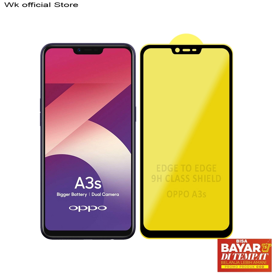 Oppo A3s (6,2") Tempered Glass 9D Full Layar Full Screen