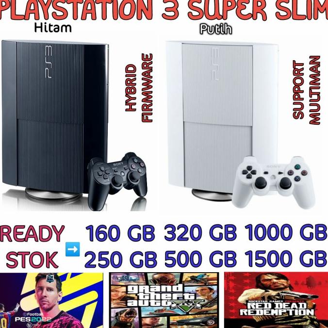 PS3 PS 3 SONY PLAYSTATION 3 SUPER SLIM 500 GB OFW REFURBISH + REQ GAME