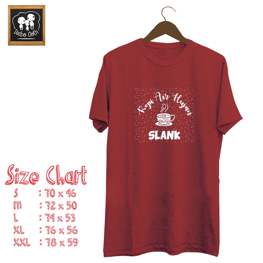 kaos distro Slank kopi air hujan cotton 30s 7 varian warna