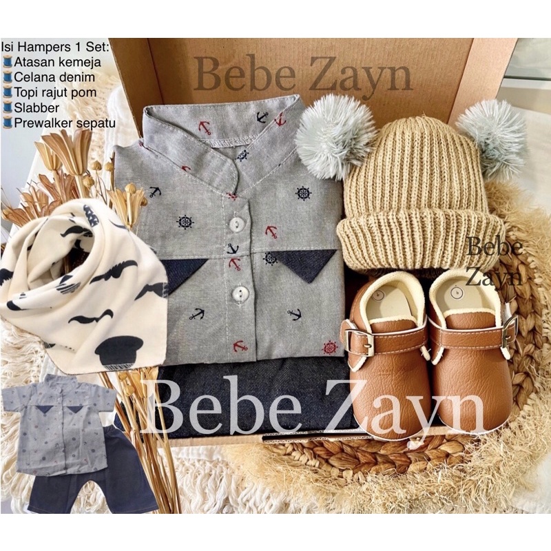 {BEBE ZAYN} Hampers baby/ hampers bayi/ baby gift/ kado bayi/ baby newborn/ Baby Boy/ Baby Boy Set-Anchor Denim Smokey