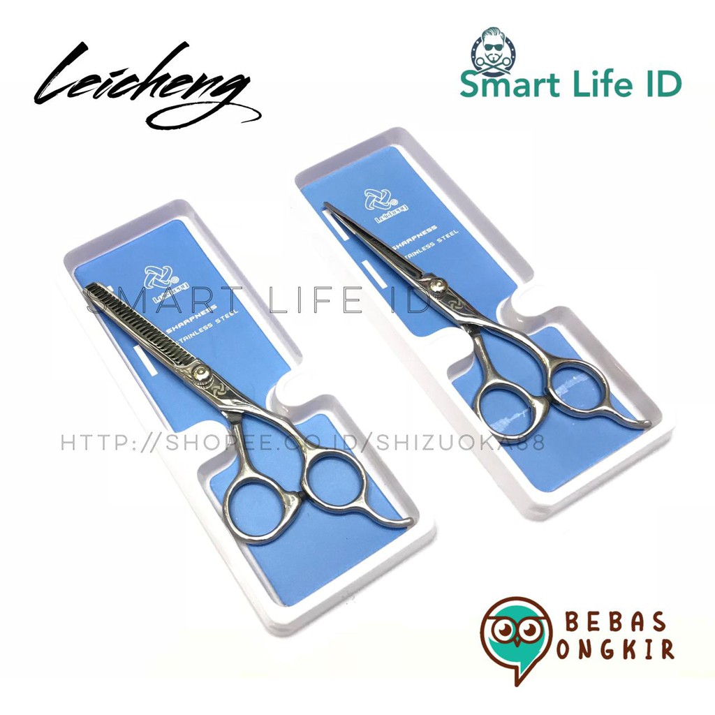 Gunting Set Potong Dan Sasak Rambut Set Bahan Full Stainless Steel Berkualitas Premium Leicheng