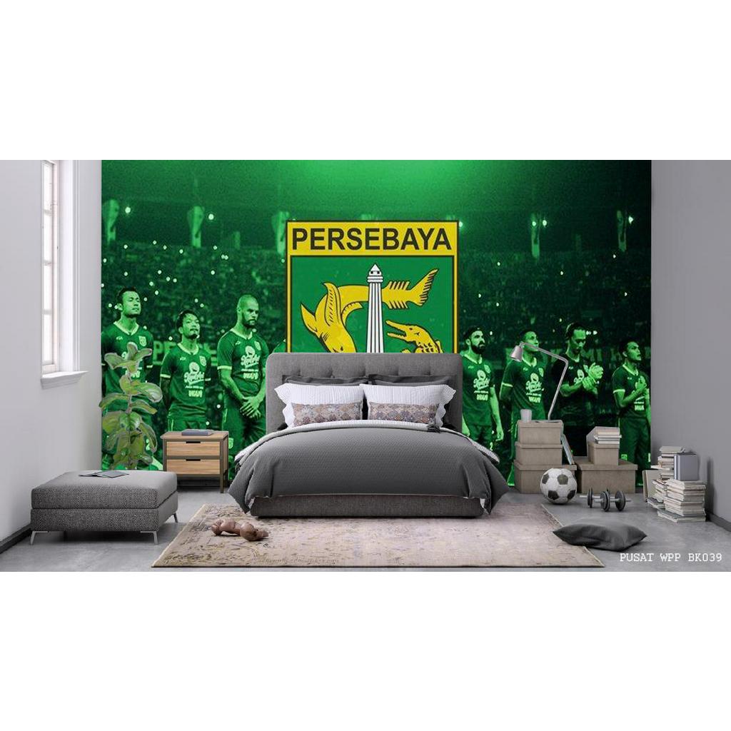 PROMO!!! Wallpaper 3d,  Wallpaper Dinding Kamar Motif Bola Persebaya Bonek Mania Berkualitas.