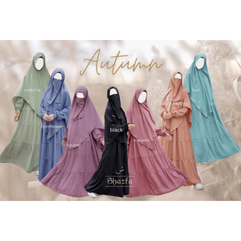 Gamis Set Autumn ori by Shazfa, Gamis Set Premium Murah