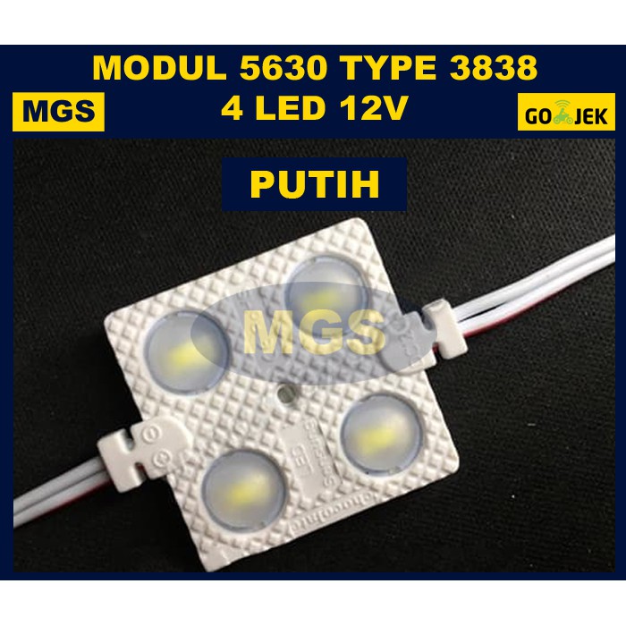 100Pcs MODUL 4 LED 3838 12V PUTIH