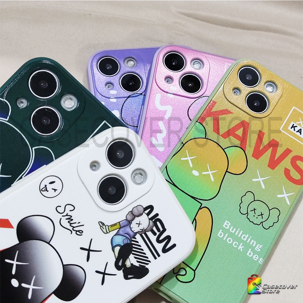 Kaws Bear Cartoons - Slicone Case Full Cover For iPhone 12 13 Mini Pro Promax / Casing iPhone / Case iPhone