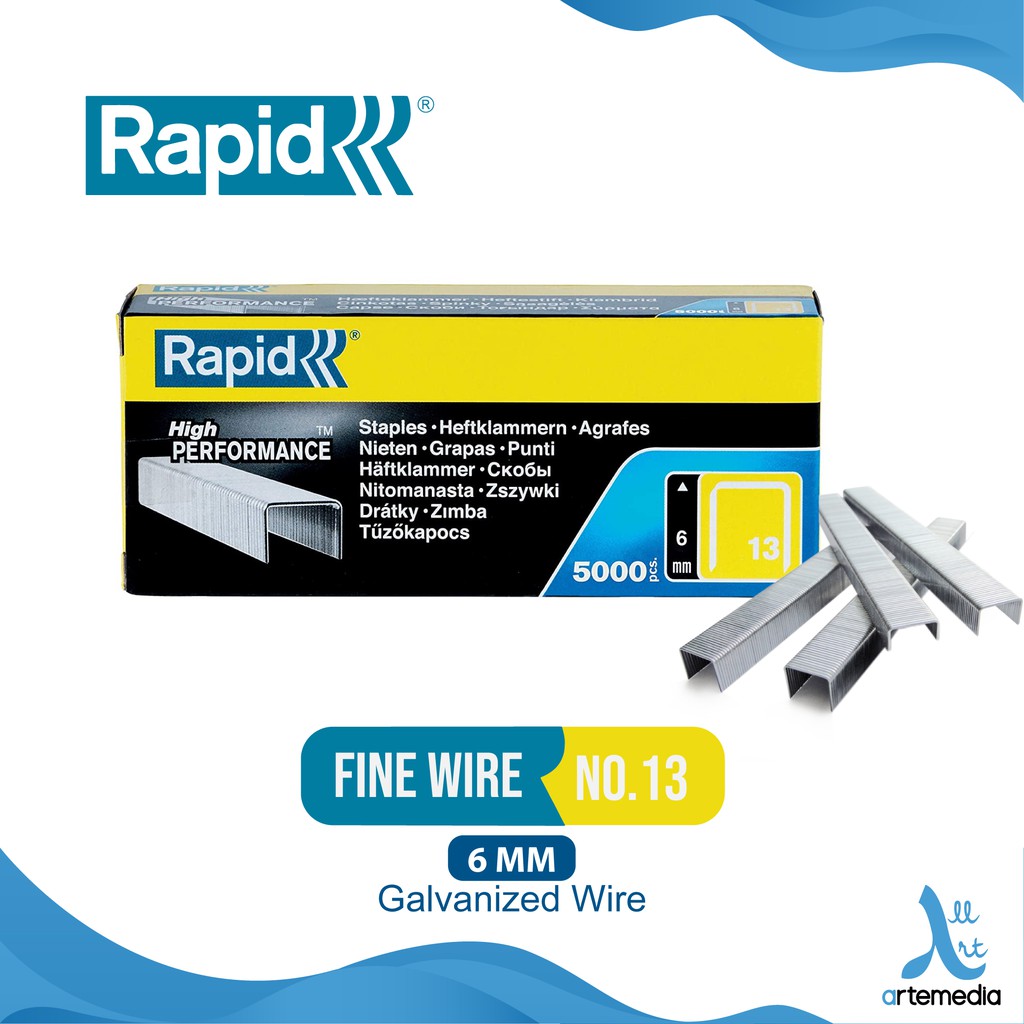 

Rapid Finewire No.13 Staple - 6mm Galvanized Wire