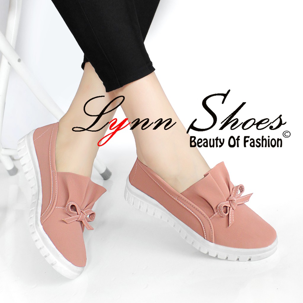 Lynn Sepatu Slip On Wanita K12MG - Coklat / Hitam / Pink